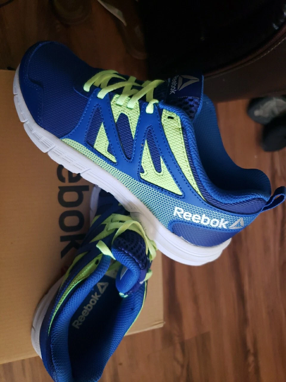 Reebok Run Supreme 2.0 Blue Green Mesh Shoes Youths Kids Sneakers