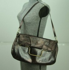 Borsa a mano Flavi Olivera in pelle pochette bronzo marrone convertibile