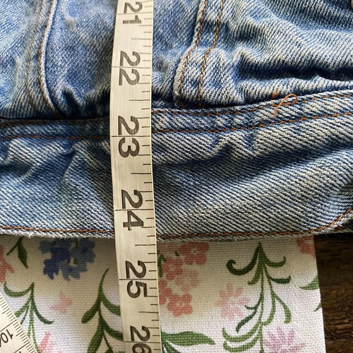 Vintage 90s Heavy Denim Jacket W/ Gray Hoodie Sweatshirt Grunge Women’s L - Picture 13 of 15