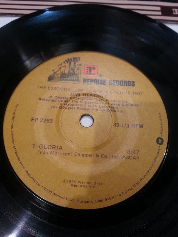 Jimi Hendrix Gloria  1979 by Reprise Records EP-2293 7" Single Sided 33-1/3. - Image 2 of 4
