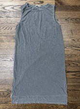 Sundry Tank Dress Womens Size 3 Gray Sleeveless Pocket Midi Casual USA Made