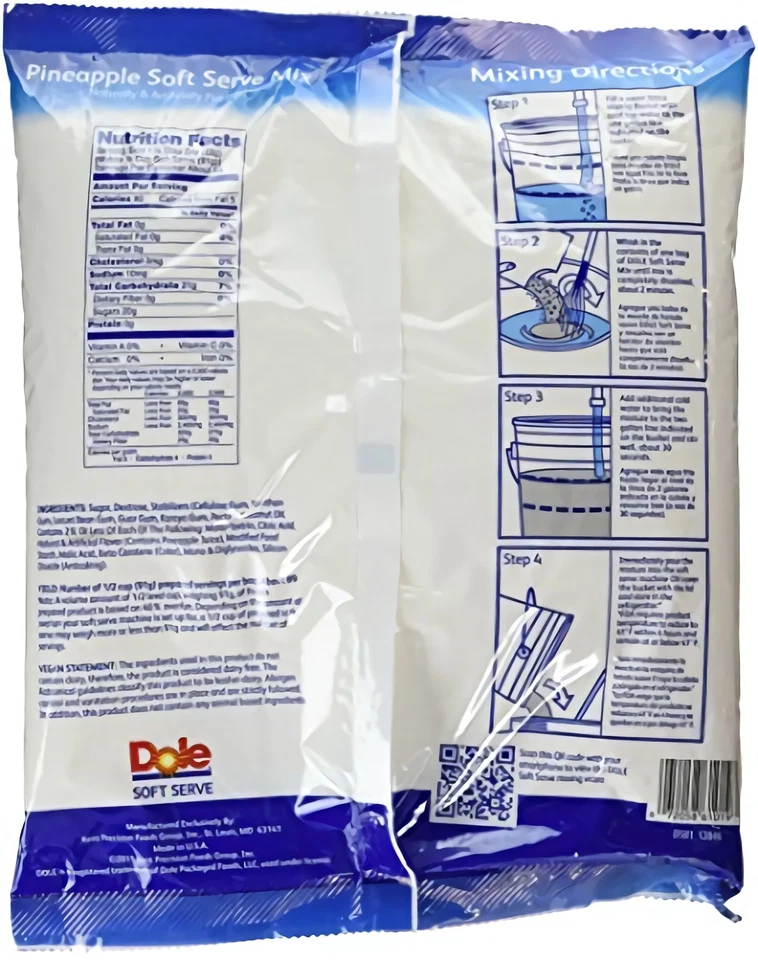 Dole Soft Serve Mix 4.75 Pound, pineapple, 70.4 Ounce - Image 3 of 4