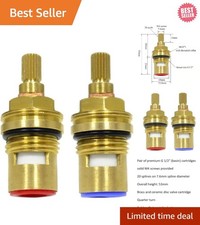 Brass Ceramic Disc Faucet Cartridge Pair - 1/2'' G 1/2'' Compatibility
