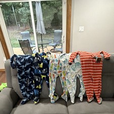 Carter's Boys Fleece Zip Footed Sleepers Lot of 5
