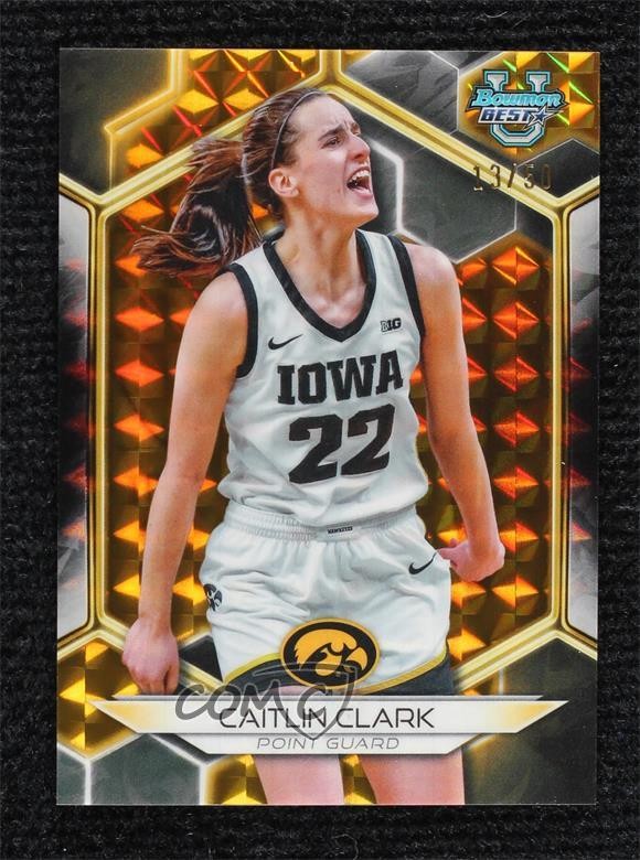2023-24 Bowman U Best Gold Geometric Refractor 13/50 Caitlin Clark #30 1cc7