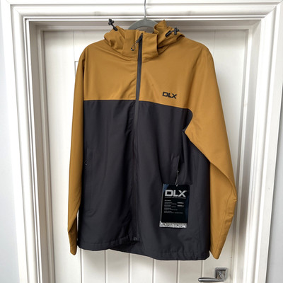 DLX Jacke Mantel Herren Large orange grau wasserdicht winddicht Outdoor Full Zip