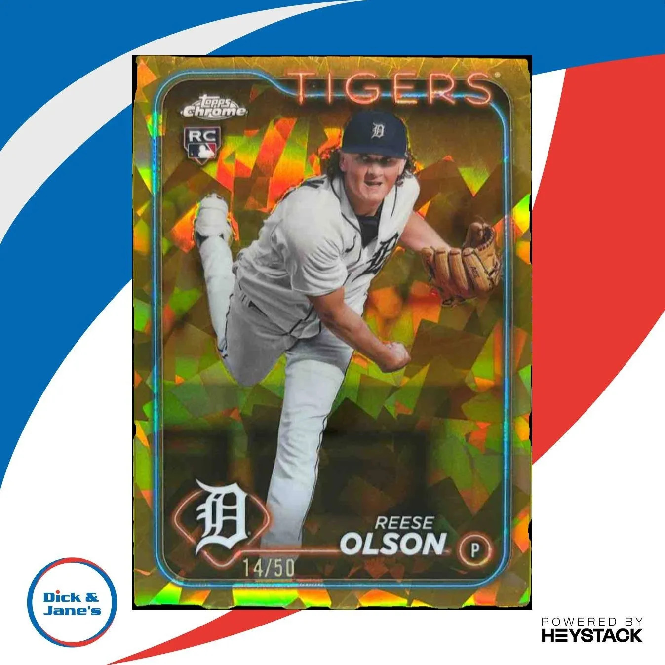 2024 Topps Chrome Sapphire Reese Olson Gold /50 #308 RC Detroit Tigers