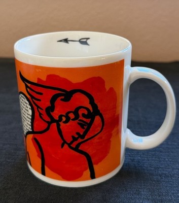 Vintage Starbucks Coffee Mug Cupids Love Sonnet w Poem On Wing Arrow Inside 1998