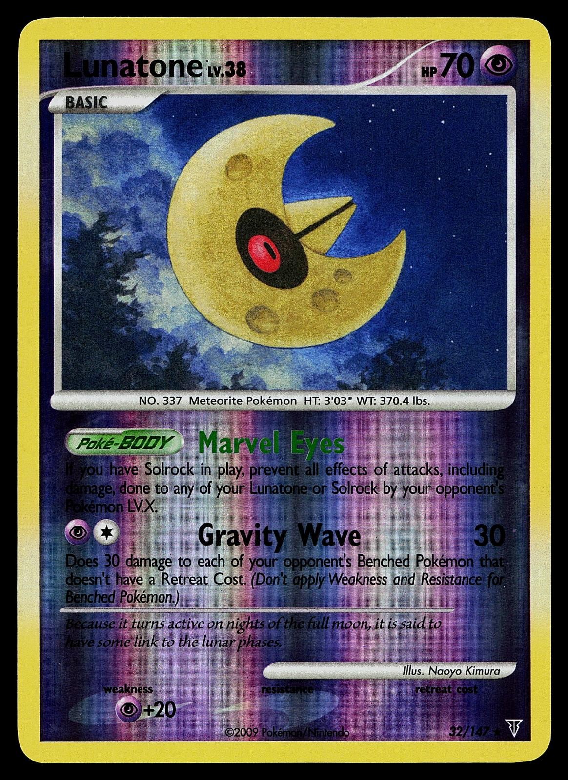 Pokemon Card - Lunatone Supreme Victors 32/147 Reverse Holo Rare
