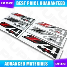 2Pcs Chrome Red Fender Badge For Silverado Z71 Emblem Door Side Decal Nameplate