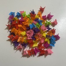 75pc Butterfly Hair Claw Clips Mixed Color Small Plastic Kids Hair Barrettes