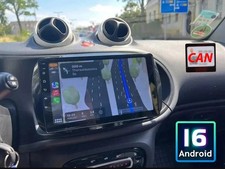 DAB+ Android 16 Autoradio F&uuml;r Smart Forfour Fortwo 453 Carplay Navi GPS SWC WiFi