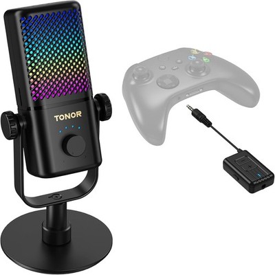 TONOR Gaming Mikrofon kompatibel mit Xbox, RGB Kondensator Streaming Mikrofon (8B)