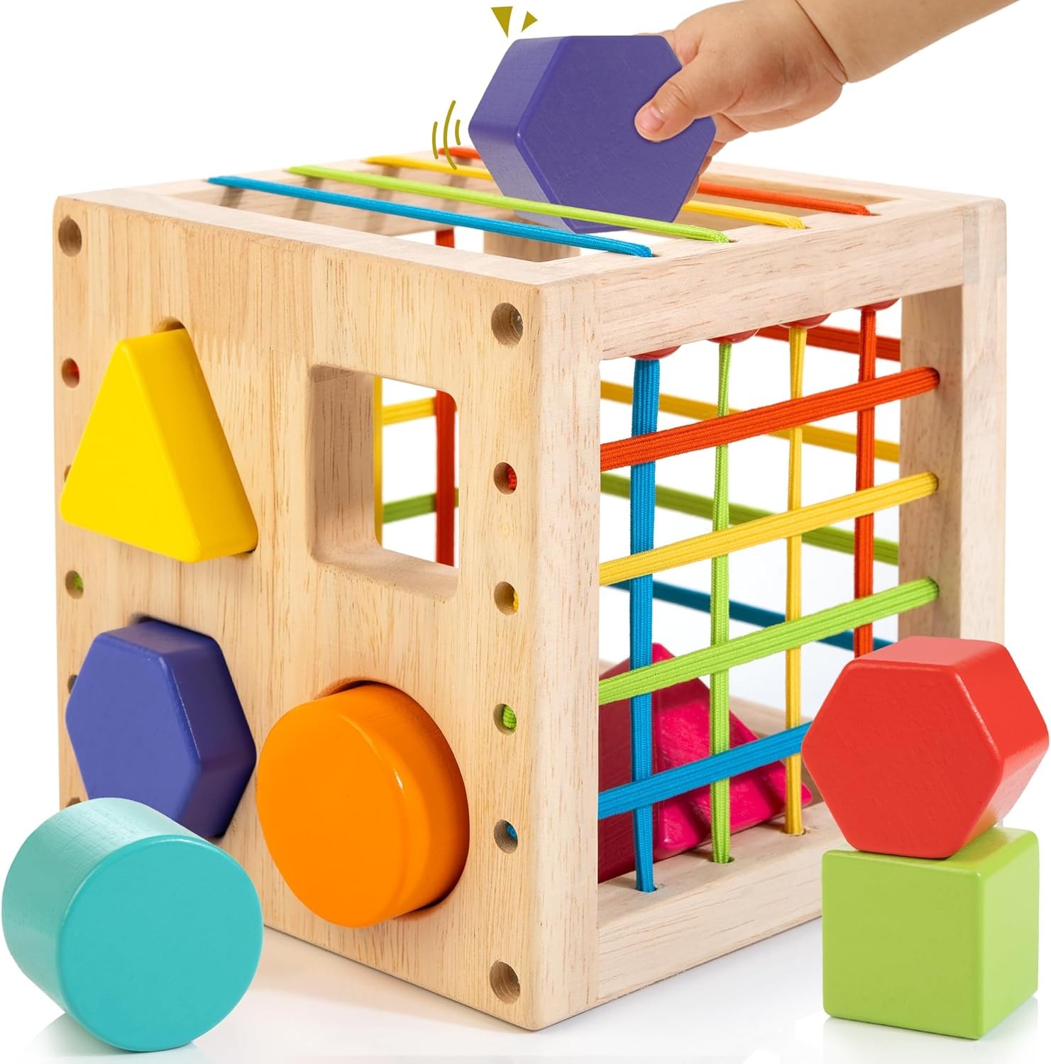 Formsortierspielzeug Holz Montessori ab 1 Jahr Motorikspielzeug für Kleinkinder