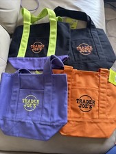NEW TRADER JOE'S HALLOWEEN MINI CANVAS TOTE BAG - SET Of 4 - WILL SHIP TODAY