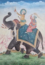 Tableau Peinture Rajasthan Éléphant