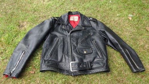 Vintage Cooper USA 60s Biker Motorcycle Leather Jacket Rockers Small XS Lewis