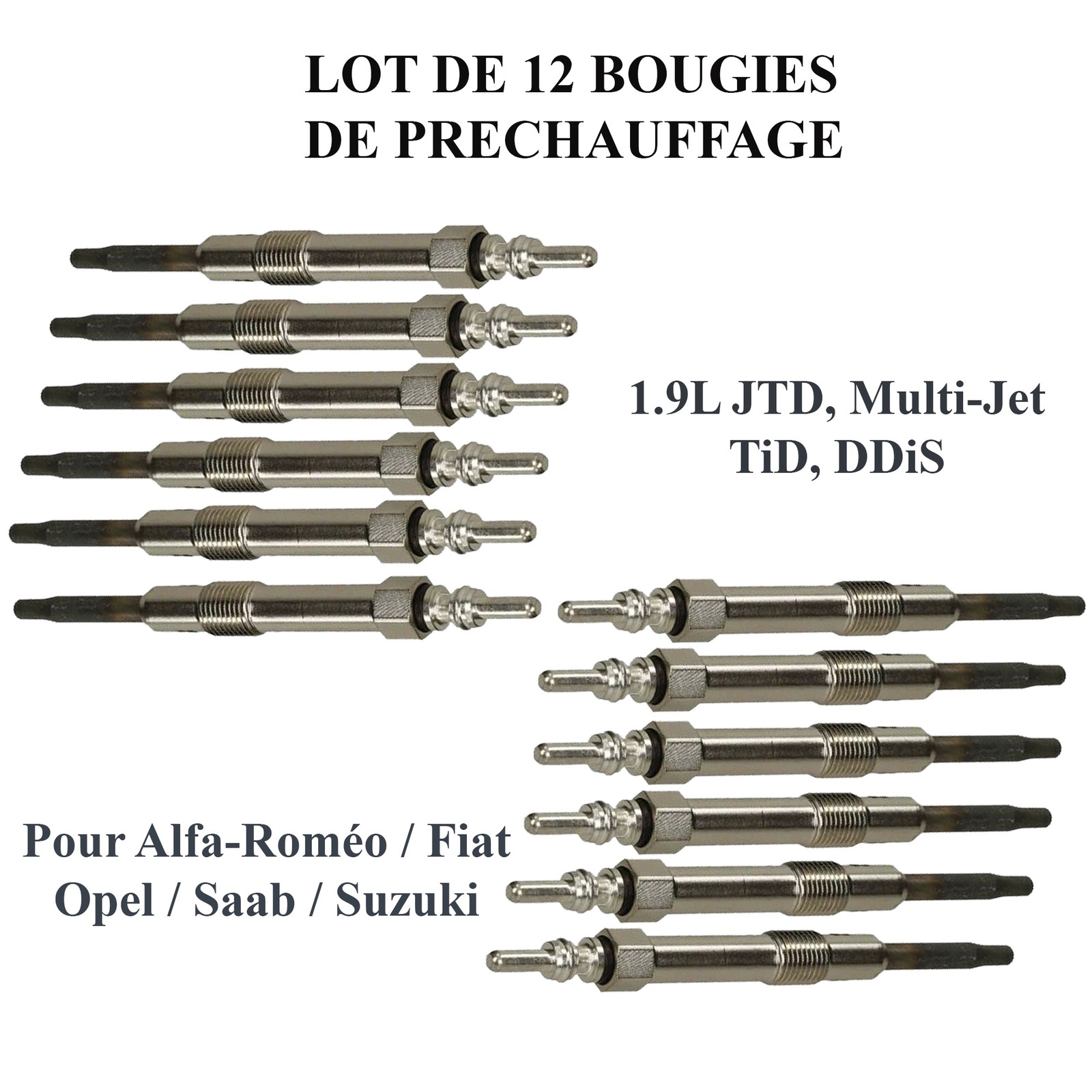 Bougies de Préchauffage Haute Performance 71772818 pour Motorisation 1.9 DDIS et TiD
