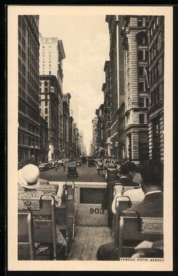 Ansichtskarte New York, NY, View of the 5th Avenue from upper deck of a bus 