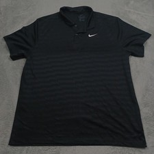 Nike Shirt Mens XL Black Polo Dri Fit Casual Golf Preppy Short Sleeve