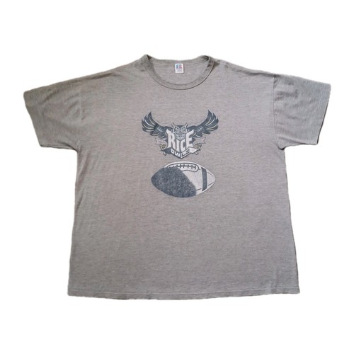 Vtg Russell Athletic Rice University Owls T Shirt Mens XL Gray Football 90s USA