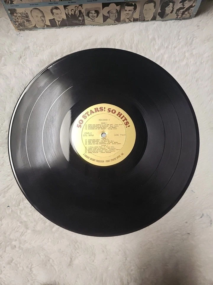 50 Stars!, 50 Hits! Of Country Music - 1966 Mono 2x 12" LP Vinyl Record CMS - Image 3 of 4