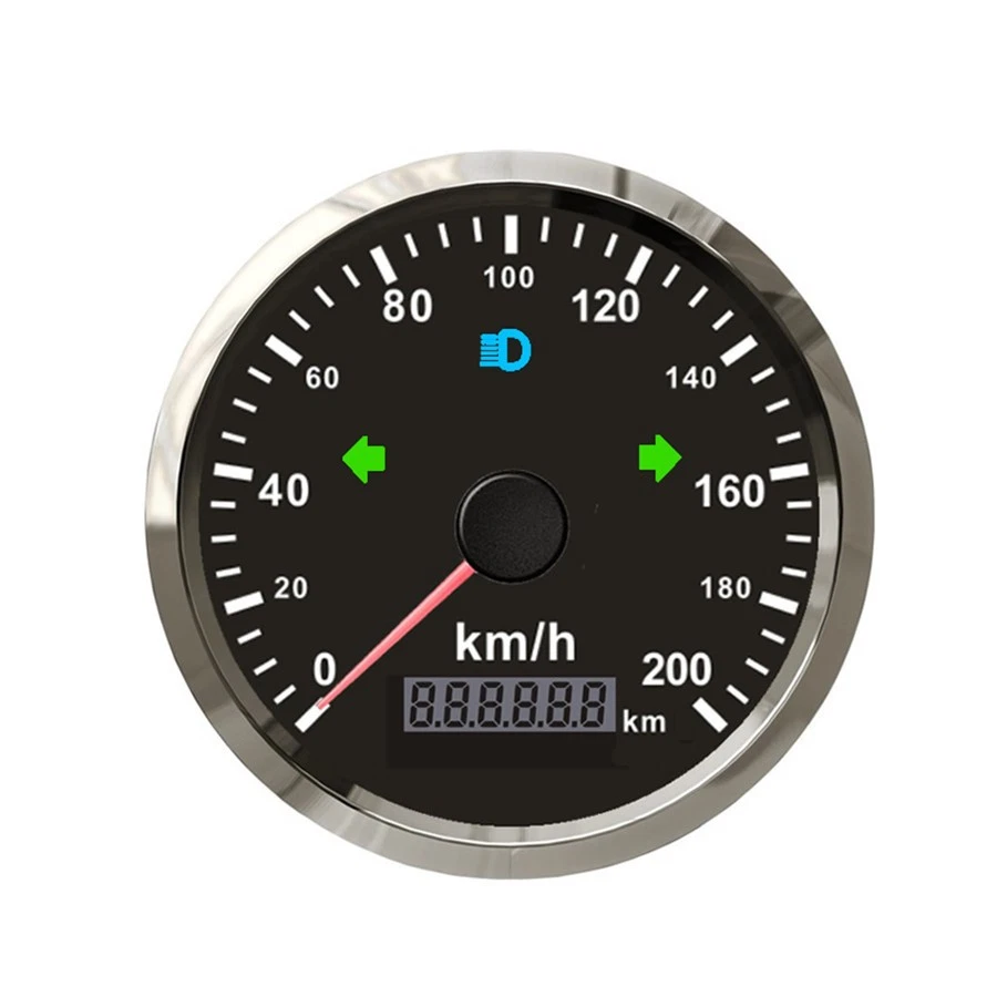 Universal 85mm Coche Marino GPS Velocímetro Odómetro 200km/h Rojo/Amarillo Retroiluminación Foto 3 de 4