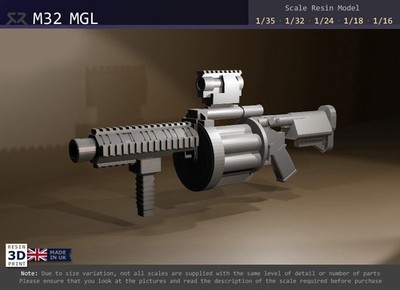 M32 Multiple Granate Launcher (MGL) - 1/35, 1/32, 1/24, 1/18, 1/16 Resinmodell