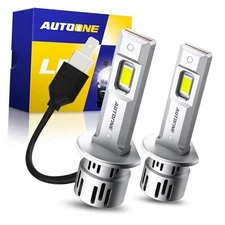  Upgraded LED Light Bulb, 600% Brighter Fog Light Lamps with Turbofan, 6500K H1