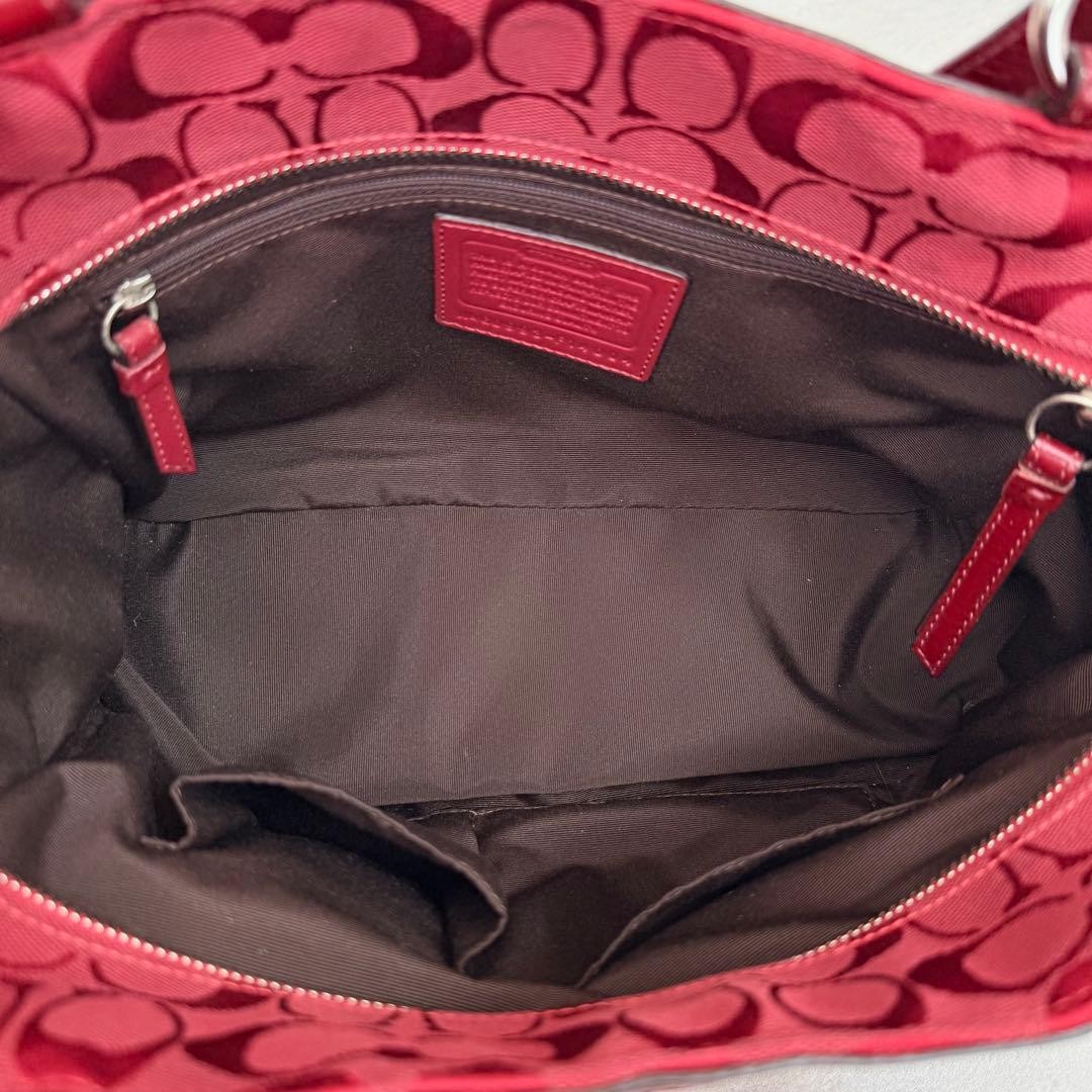 Coach Red Patchwork Gallery Tote Bag Signature Su… - image 7