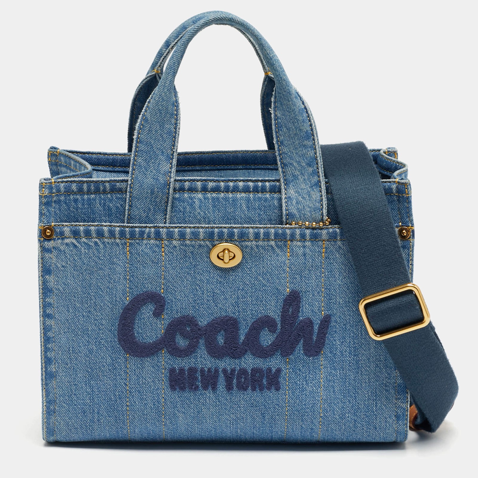 Coach Cargo Blue Denim Tote