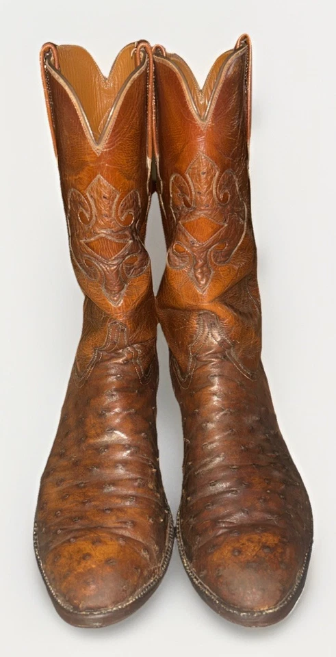 Botas de Vaquero Lucchese Pluma Completa Avestruz Hechas en EE. UU. Talla 12.5 B L615953 Foto 4 de 4