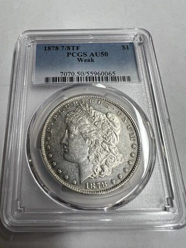 1878 7/8 TF Morgan Dollar. PCGS AU50