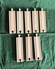 Wood Train Tracks 6" Straight Lot of 8 Brio Compatible