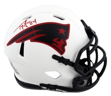 Patriots Ty Law Authentic Signed Alternate Lunar Speed Mini Helmet BAS Witnessed