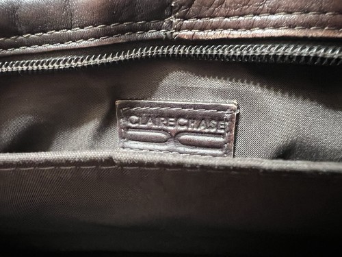 Claire Chase Executive Jumbo Laptop Briefcase Dark Leather - Picture 7 of 14