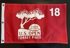 2008 U.S. US Open Red Golf Pin Flag Tiger Woods Epic Win Torrey