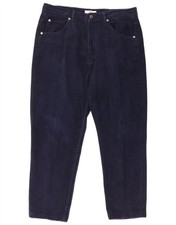 VALENTINO Mens Straight Corduroy Trousers W40 L28 Navy Blue Cotton AY15