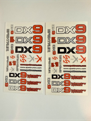 SPEKTRUM DX9 DECAL SHEET SET  (2) NEW OLD INVENTORY