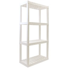 4 Tier Plastic Storage Shelf Unit 56 Inches Height x 30 Inches Width x 14 Inches