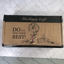 New! Mixology & Craft 10PCS. 10 Piece Bartender Kit With Stand. Shaker, Strainer