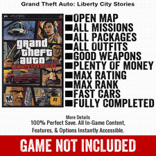 Grand Theft Auto Liberty City Stories 100 PSP Save Memory Card All Items