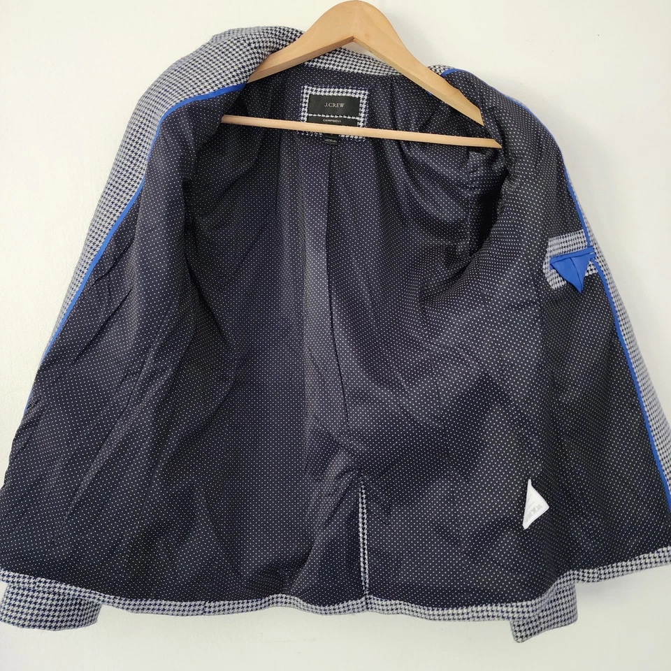Blazer J.Crew Campbell pata de gallo mezcla de lana botones dorados talla 0 Foto 4 de 4