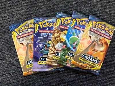 Pokémon Sole e Luna Legami Inossidabili 5 Booster Pack Lot, 50 Italian Cards