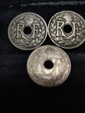 3 coins France, 25 Centimes, Lindauer, 1918, 1918, 1939, Paris