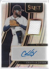 2022 Panini Select #SM-CJ Cristian Javier Signature Materials Holo #/199