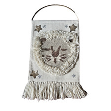 Pottery Barn Kids Lion Hanging Fabric Art 3D Wall Decor Tapestry