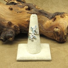 Sterling Silver Mother-of-Pearl Leafy Branch Ring Size 7