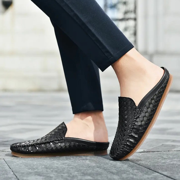 PANTOFOLA D’ORO Sandali ciabatte uomo casual punta tonda chiusa mules flat casual scarpe guida tg