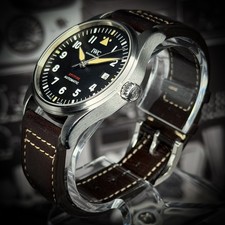 IWC Pilot Spitfire IW326801 Steel 39mm Black Dial Full Set Leather + Canvas OEM 6